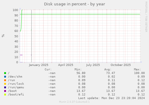 Disk usage in percent